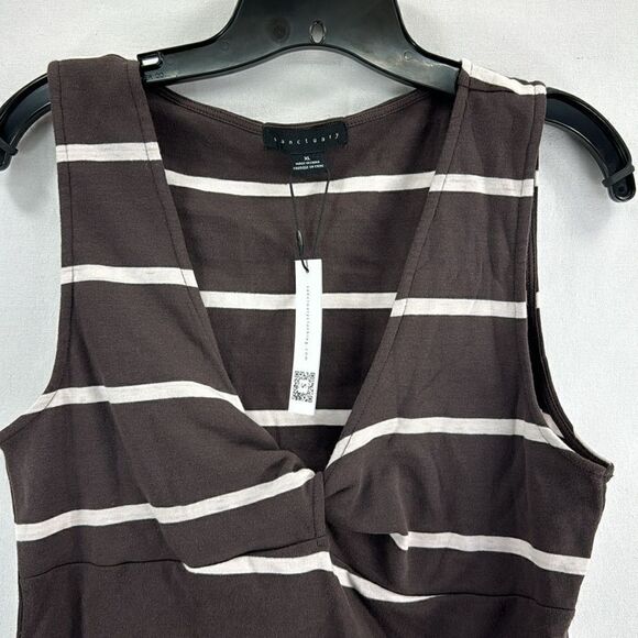 Sanctuary Twist-Front Tank Top Brown/White- Size XL- NWT - Picture 2 of 6